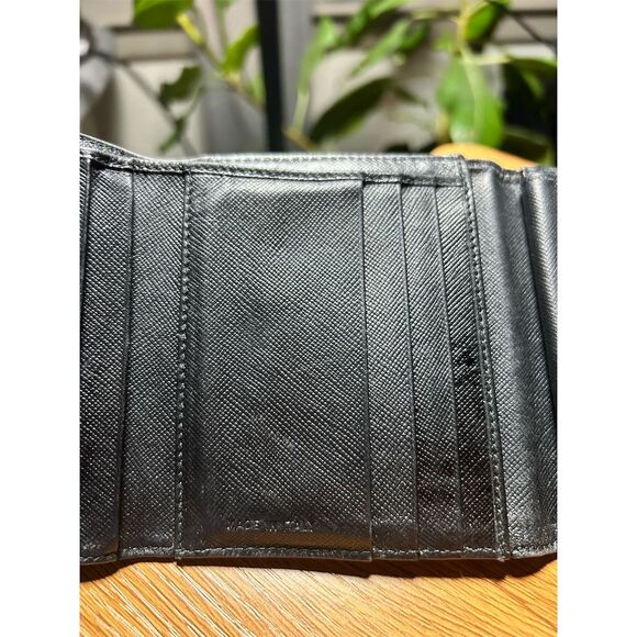 Prada Unisex Black Bifold Nylon Wallet with Logo Accents - Picture 6 of 7